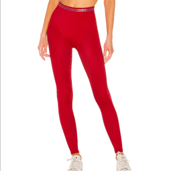 Adam Selman Pants - Adam Selman Sport French Cut Legging Lipstick Red